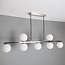 7-flammige Pendelleuchte Syv - milchweiße Glaskugeln