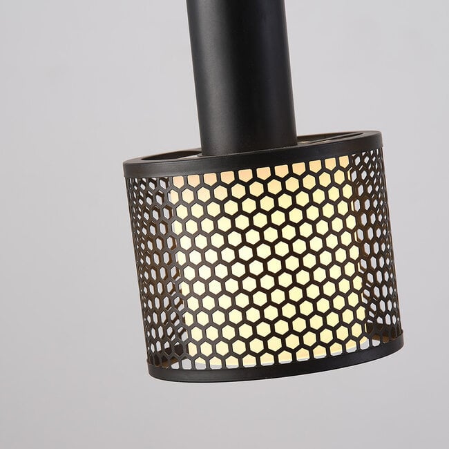 Schwarze industrielle Hängelampe, 5-flammig - Fosco