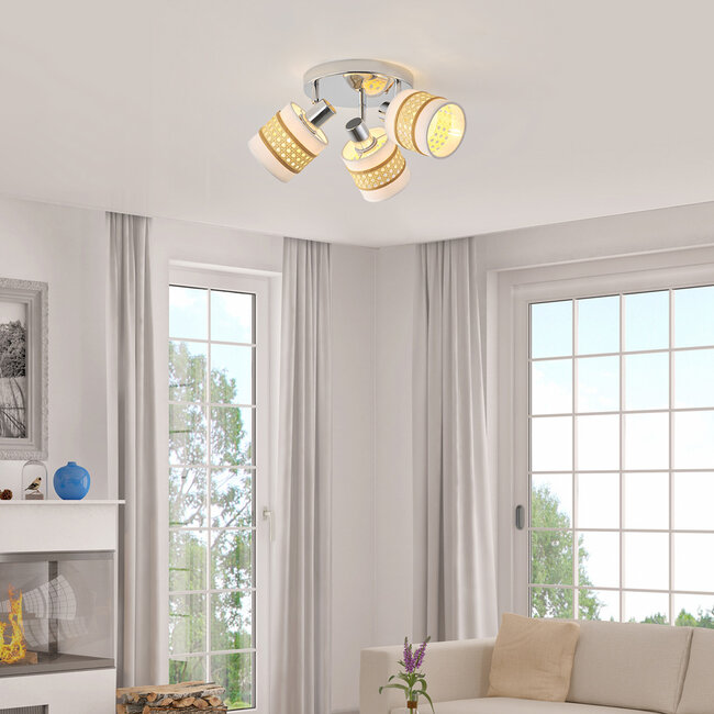 Deckenstrahler aus Wiener Geflecht 3-flammig - Besi