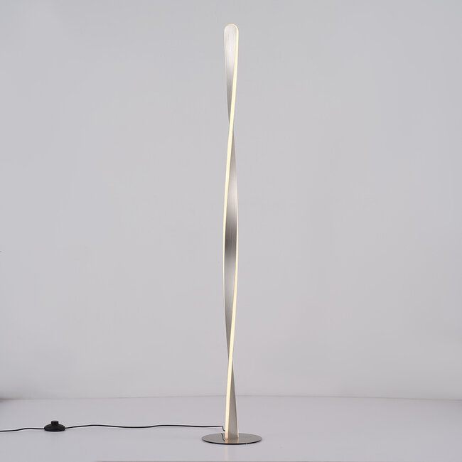 Gedrehte Stehlampe Locke - Nickel satiniert