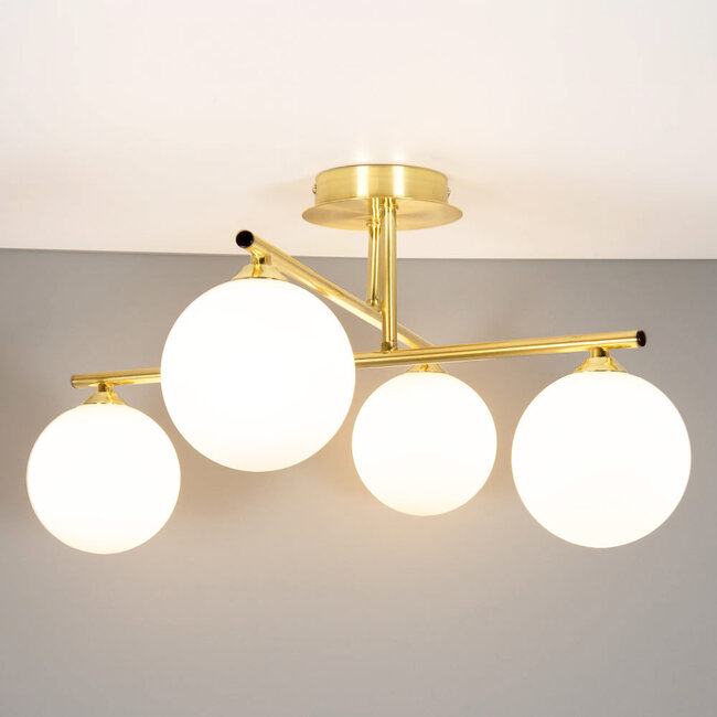 Elegante Deckenleuchte, 4-flammig Gold - Nymo