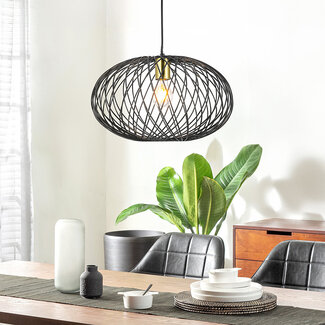 Hängelampe Jaula aus schwarzem Metall