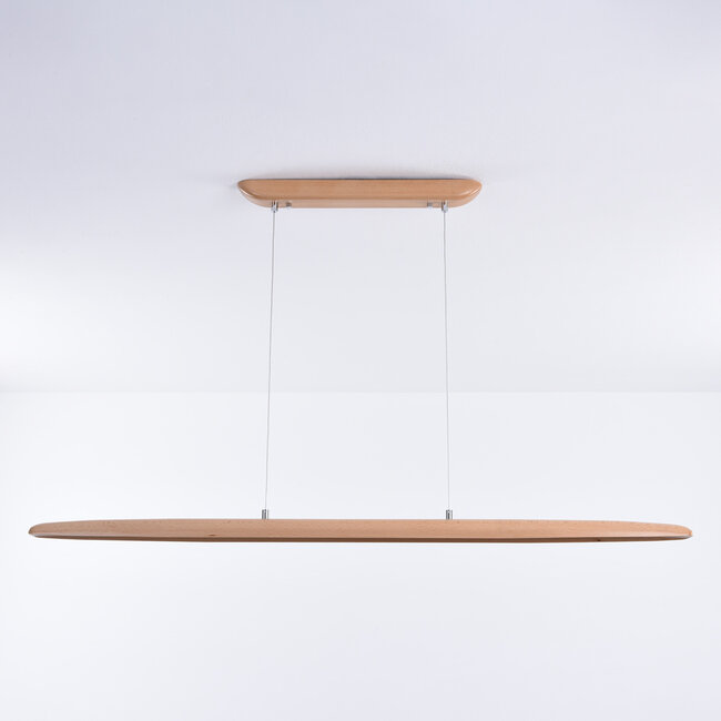 3-stufig dimmbare Holzpendelleuchte Liora - länglich mit integrierter LED