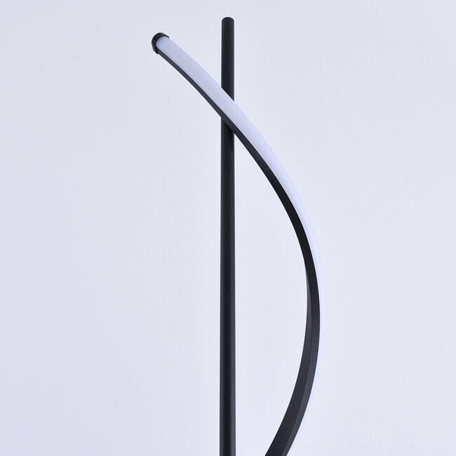 Moderne Stehlampe Caiden in Schwarz mit spiralförmigen LEDs