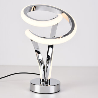 Dimmbare Design-Tischlampe Silke in Chrom