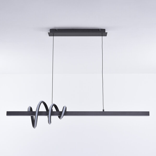 3-stufig dimmbare Design-Pendelleuchte Merle - dunkelgrau