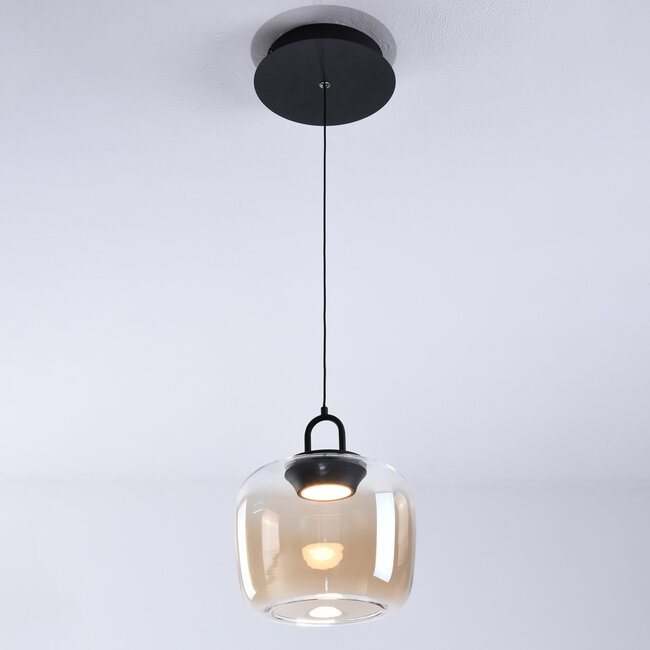 Hängelampe aus amber Glas mit Farbverlauf Zahra - 3-stufig-dimmbar