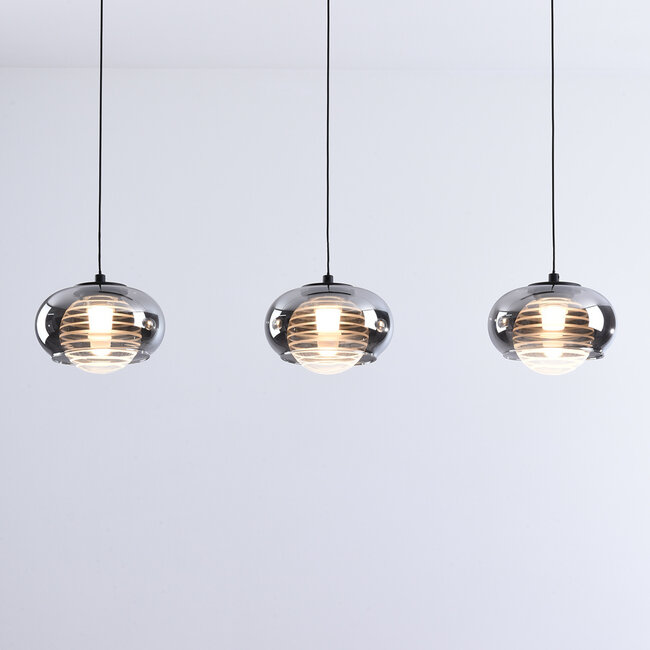 Pendelleuchte Vive mit Rauchglas und 3-stufig dimmbaren LEDs
