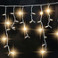 Eiszapfenbeleuchtung erweiterbar | ab 3 Meter | 114 LEDs | Warmweiß mit Funkeln | weißes Kabel | Gummi