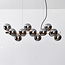 16-flammige Pendelleuchte Sunita - Rauchglas mit Spiegeleffekt und Gold