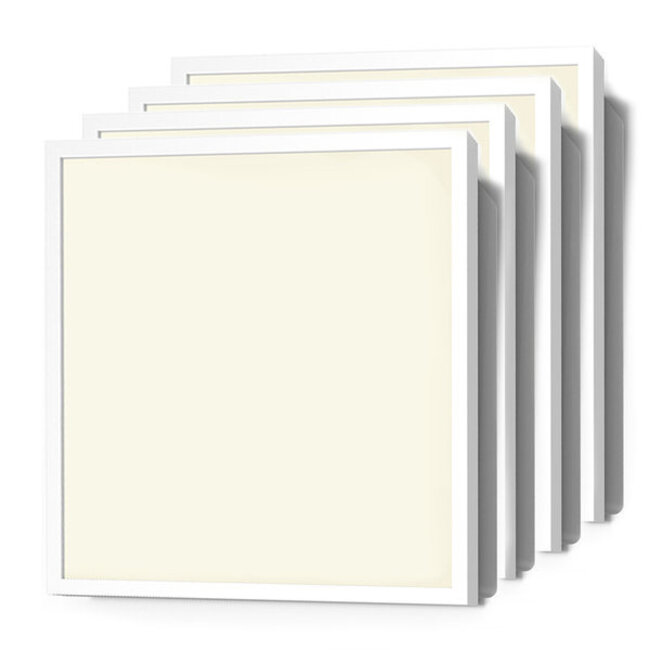 Set von 4 LED Panels, 60x60cm, UGR<22, 24W, 3000K mit Abstandshaltern