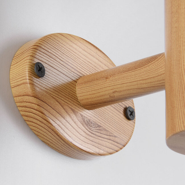 Moderne Solar-Außenwandleuchte Dimmy mit Sensor - Holzoptik