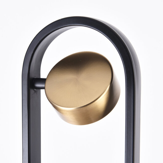 Stehlampe Terzo mit 3 schwenkbaren Spots in Schwarz und Gold