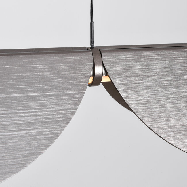 Verstellbare Design-Pendelleuchte mit 3-stufig dimmbaren LEDs, gebürstetes Grau - Mirai