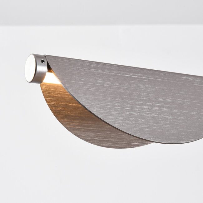 Verstellbare Design-Pendelleuchte mit 3-stufig dimmbaren LEDs, gebürstetes Grau - Mirai