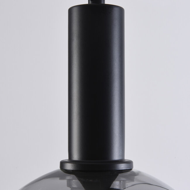 Pendelleuchte schwarz mit Rauchglas, 3-flammig - Fares