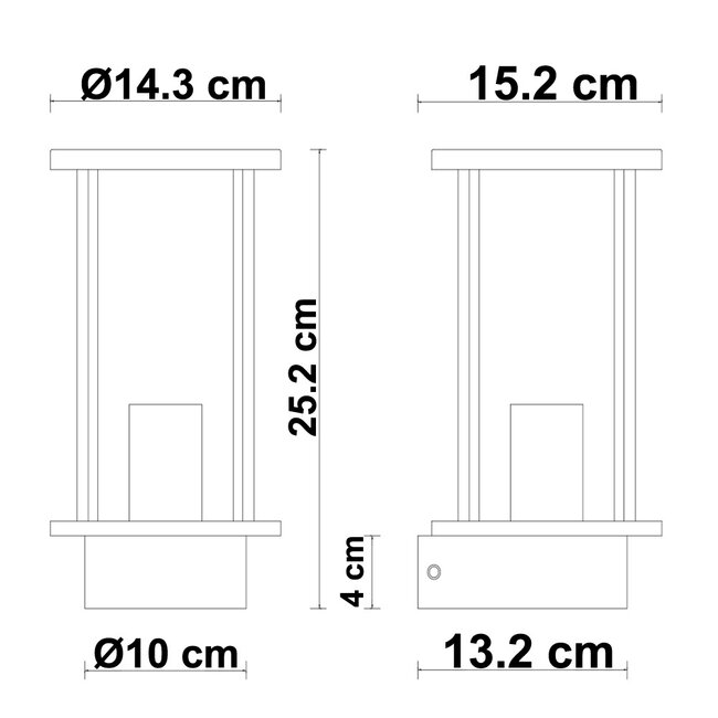 Außenwandleuchte mit Rauchglas, Peije - Schwarz