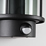 Schwarze Außenwandleuchte mit Rauchglas und Sensor - Pax