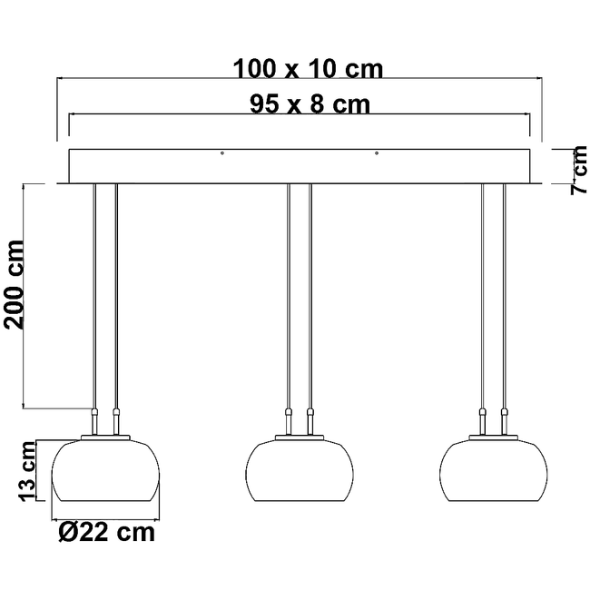 Pendelleuchte mit Rauchglas, 3-stufig dimmbar - Gujo