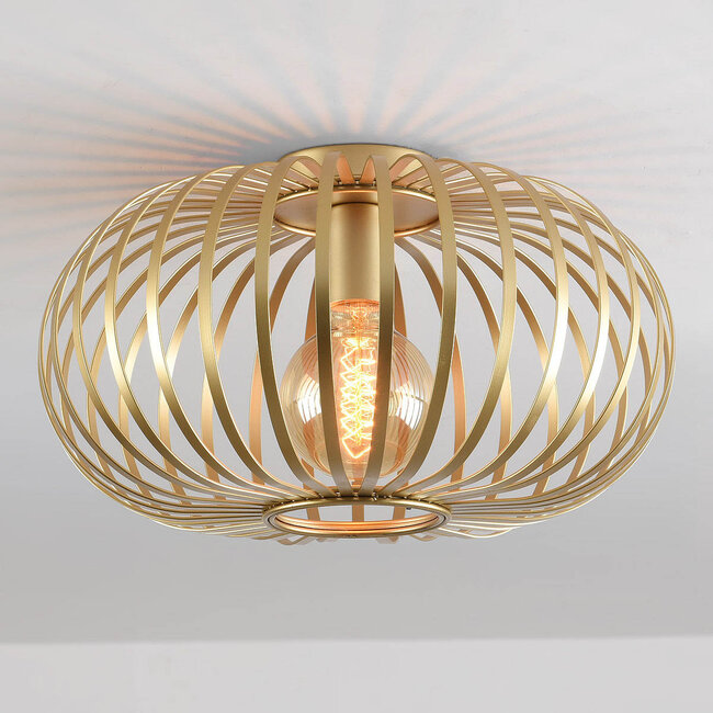 Deckenleuchte Fiore - filigraner Schirm, gold