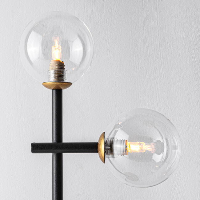 Tischlampe Chase, 2-flammig - Transparentes Glas