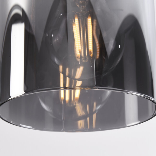 3-flammige Pendelleuchte aus Rauchglas mit Farbverlauf - Leana