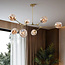 Design-Hängeleuchte 7-flammig Gold mit amber Glas - Stefanie