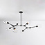 7-flammige Pendelleuchte Philip - transparentes Glas und Schwarz