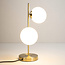 2-flammige Tischlampe Ethan - Bronze mit Milchglas