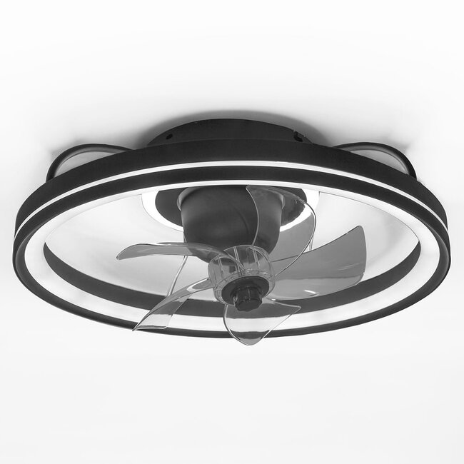 Deckenventilator mit Sommer-/Winterbetrieb und einstellbarer Farbtemperatur Ikaros - schwarz