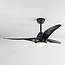 Schwarzer  Deckenventilator Wieke mit LEDs und einstellbarer Farbtemperatur