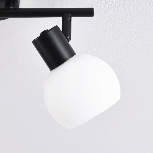 Drehbarer Deckenstrahler Phiene mit Milchglas, 2-flammig