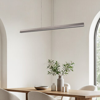 Moderne verstellbare Pendelleuchte Miyo mit dimmbaren LEDs, gebürstetes Grau - 40W