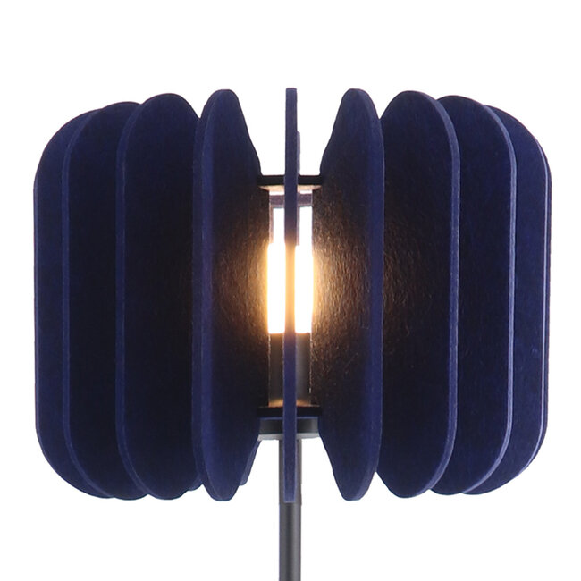 Stehlampe Lenthe aus PET-Filz - Marineblau