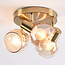 Deckenleuchte Peri mit amber Glas und 3 Spots