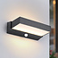 Außenwandleuchte Onyx mit Sensor - Schwarz mit integrierter LED