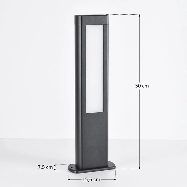 Sockelleuchte Stein - Schwarz mit integrierter LED