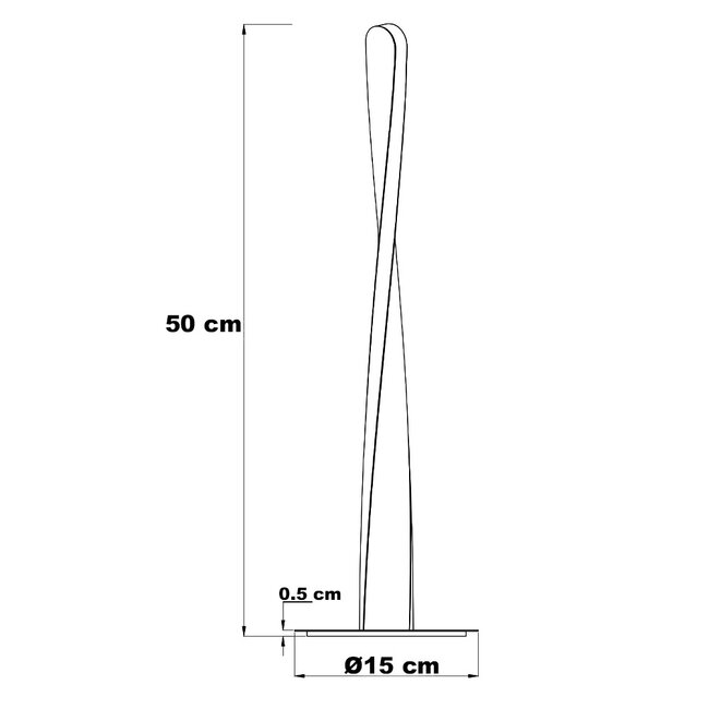 Gedrehte Design-Tischlampe Rizar - Nickel satiniert