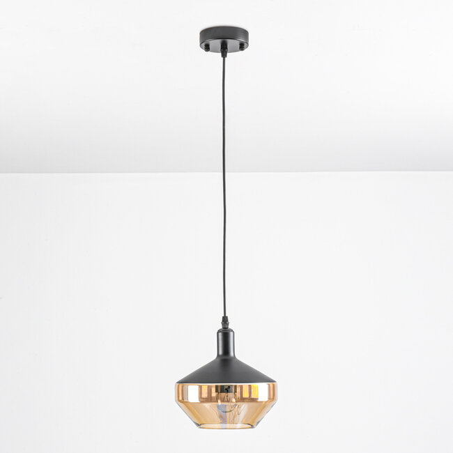 Pendelleuchte Mala 1-flammig - breites Glas