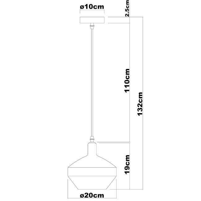 Pendelleuchte Mala 1-flammig - breites Glas