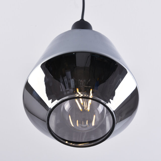 1-lichts hanglamp Mala smoke glas - bolvormig glas