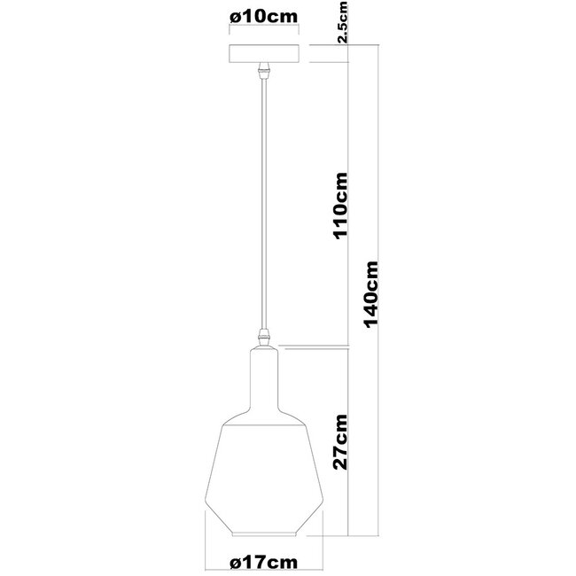 1-lichts hanglamp Mala smoke glas - bolvormig glas