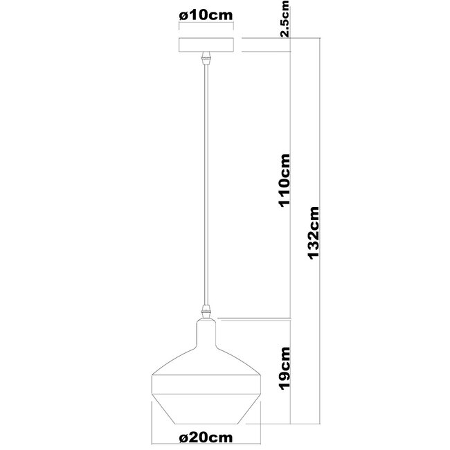 1-lichts hanglamp Mala smoke glas - breed glas