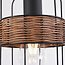 Industrielle schwarze Pendelleuchte aus Rattan - Hira