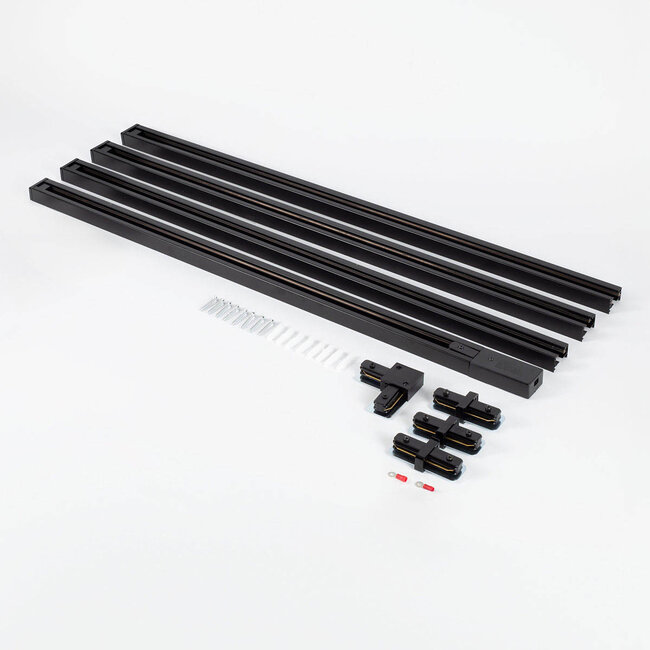 1-phasiges Schienensystem 3 Meter schwarz in Mahagoni-Holzoptik - Linn