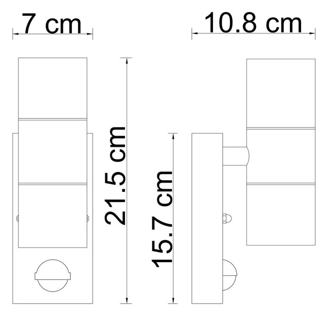 Elegante 2-flammige Wandleuchte, rostbraun mit Sensor - Martina