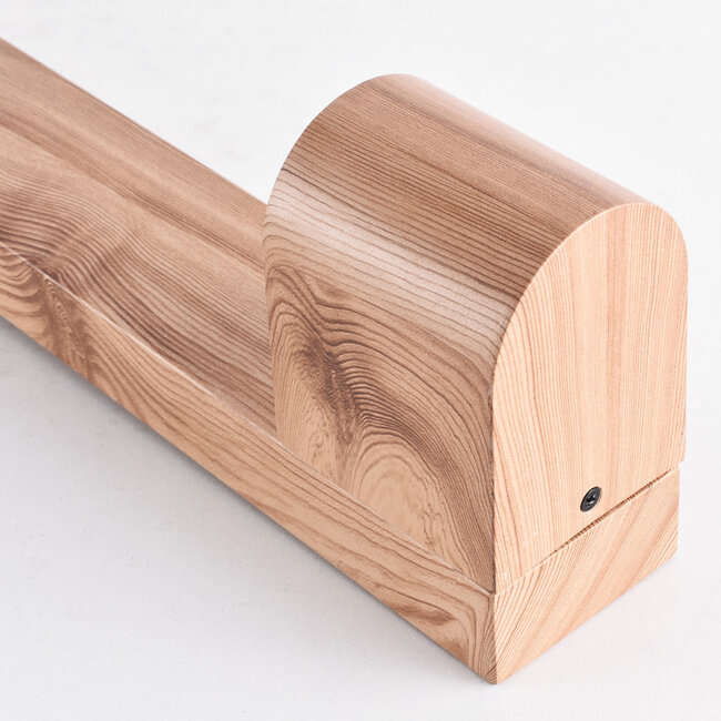 Industrielle Sockelleuchte mit Holzoptik, 50 cm - Simone