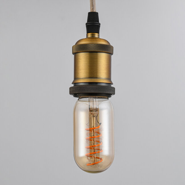 LED Filament Röhrenlampe 4W 2200K, amber Glas mit Spirale - dimmbar