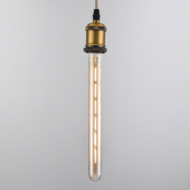 E27 Filament Röhrenlampe amber Glas mit Glühfaden 6W 2200K, 30 cm - dimmbar