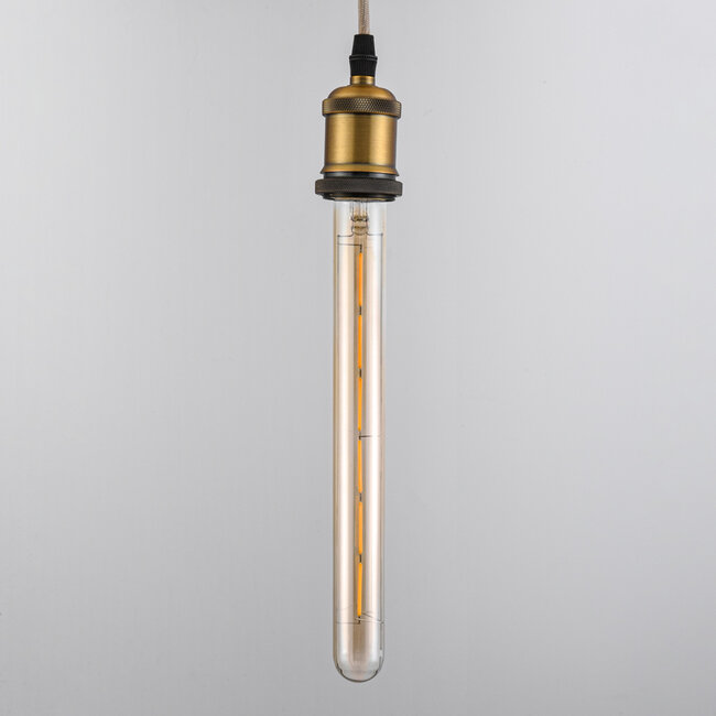E27 Filament Röhrenlampe amber Glas mit Glühfaden 6W 2200K, 30 cm - dimmbar